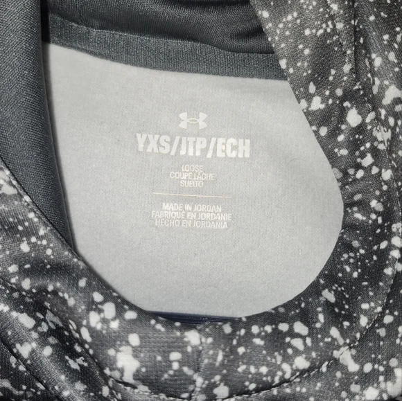 Under Armour Girls Youth XS Gray Speckled Splatter Paint Design Hoodie - Picture 6 of 8